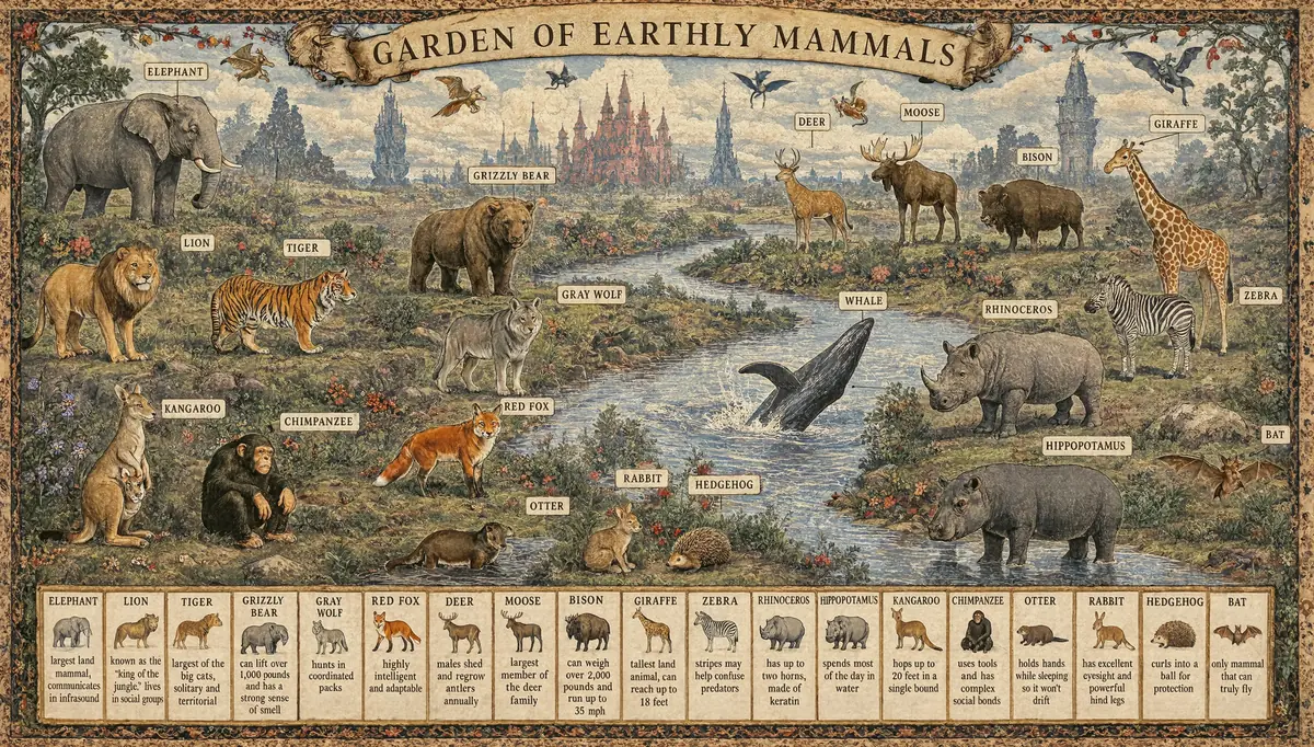 Garden of Earthly Mammals, an image made with Reve.